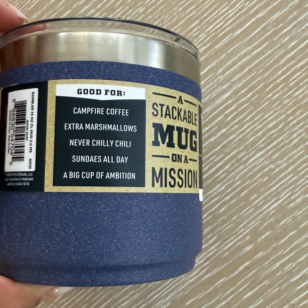 YETI Rambler 14 oz Stackable Mug Moon Dust Textured STACKABLE MUG CERAMIC LINING - Picture 11 of 16